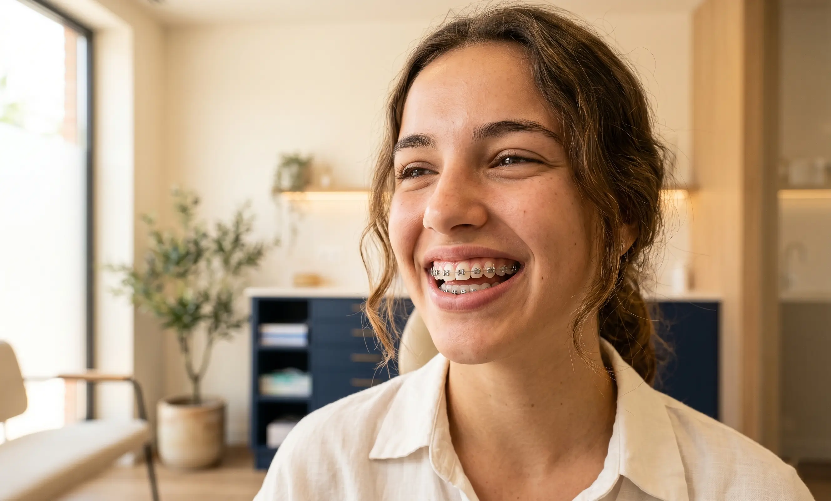 Brackets metálicos tradicionales para ortodoncia en Velia Clínica Dental
